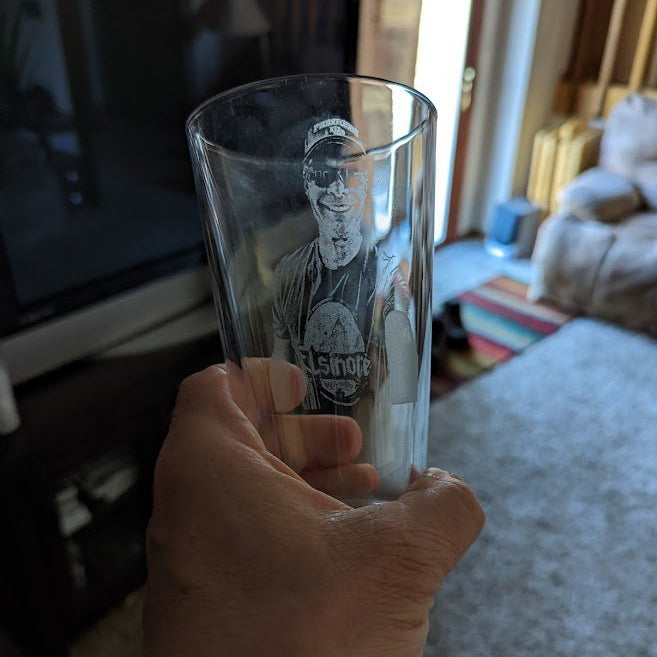 Unique Personalized Custom Photo on Pint Glass Customized Groomsmen Gifts Gifts for Men by Groovy Guy