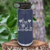 Navy Basketball Water Bottle With Passion For The Game Design