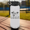 White Basketball Water Bottle With Passion For The Game Design