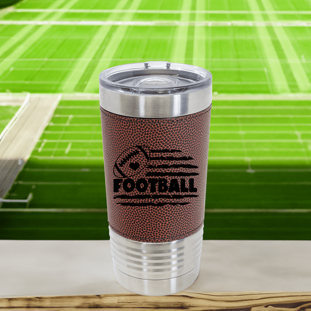 Unique Personalized Patriotic Pigskin pride Football Tumbler Customized Football Tumbler Gifts for Men by Groovy Guy