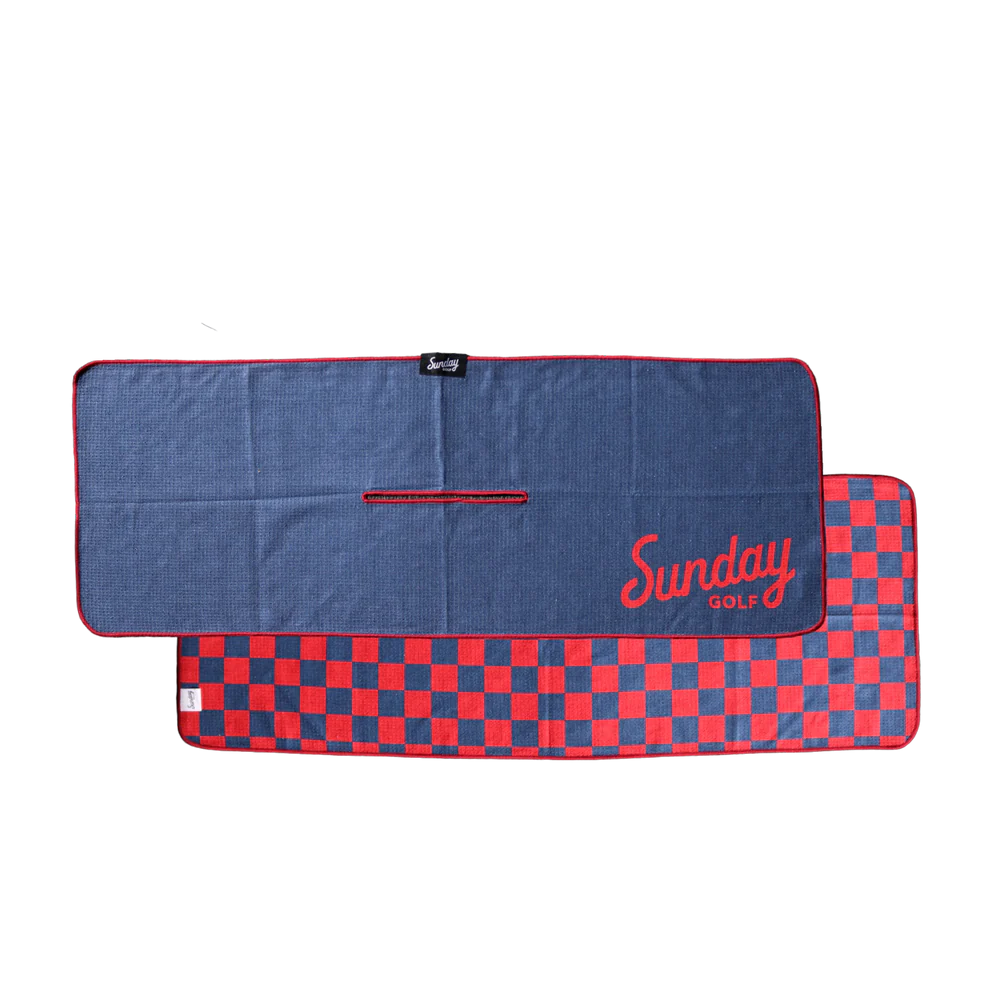 Navy & Red Tailgate Golf Towel