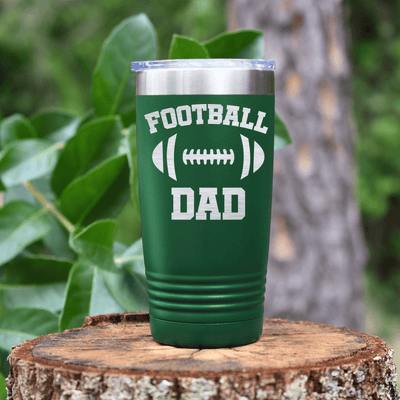 Green football tumbler Pride Of The Pigskin Dad