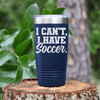 Navy soccer tumbler Priorities Soccer First