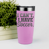 Pink soccer tumbler Priorities Soccer First