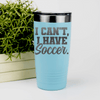 Teal soccer tumbler Priorities Soccer First