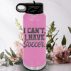 Light Purple Soccer Water Bottle With Priorities Soccer First Design