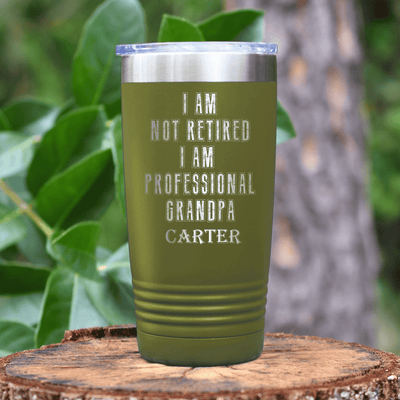 Military Green Retirement Tumbler With Professional Grandma For Life Design