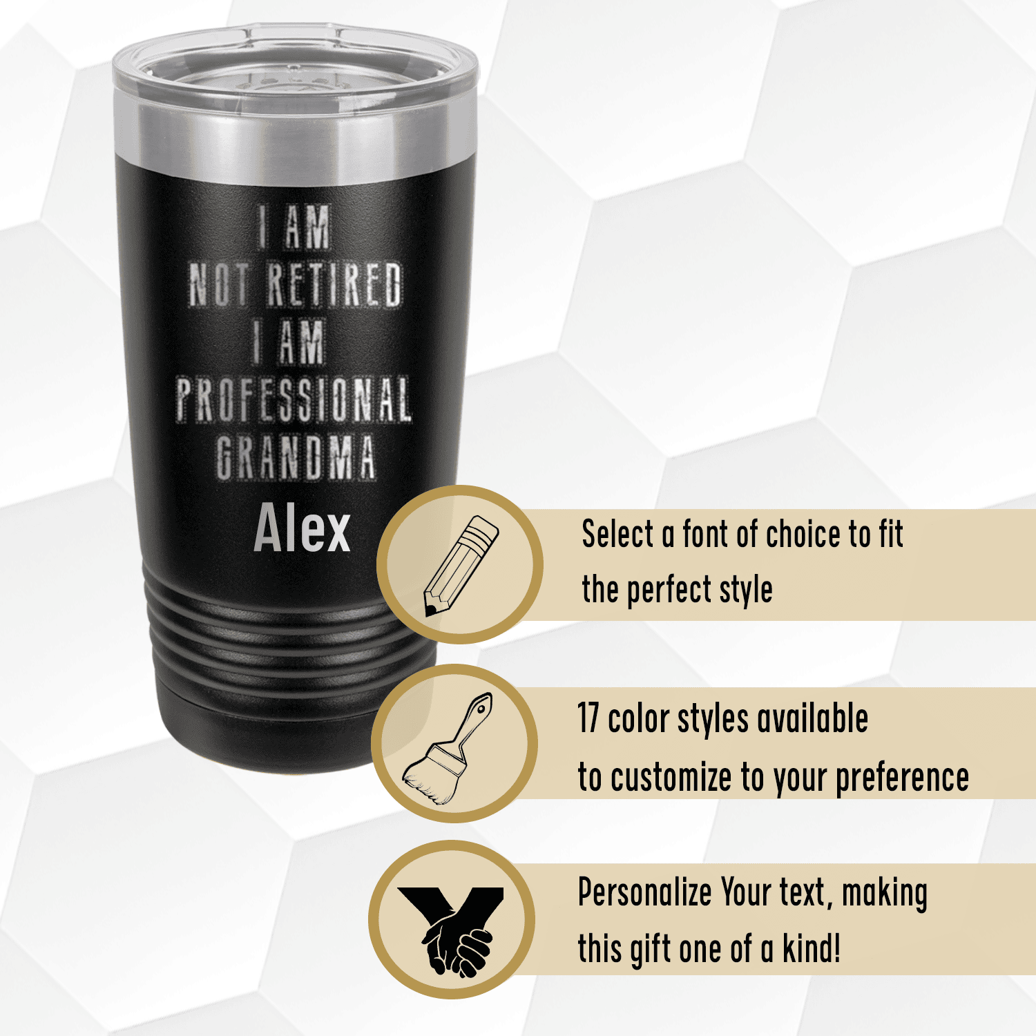 Unique Personalized Professional Grandpa For Life Tumbler Customized Retirement Tumblers Gifts for Men by Groovy Guy