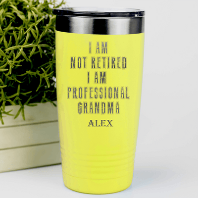 Yellow Retirement Tumbler With Professional Grandpa For Life Design