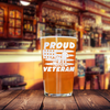 Proud Veteran Flag Pint Glass