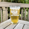 Proud Veteran Flag Pint Glass