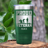 Green Veteran Tumbler With Proud Veteran Design