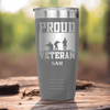 Grey Veteran Tumbler With Proud Veteran Design
