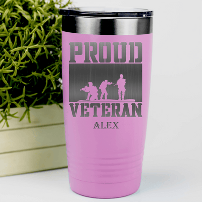 Pink Veteran Tumbler With Proud Veteran Design