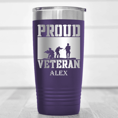Purple Veteran Tumbler With Proud Veteran Design