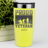 Yellow Veteran Tumbler With Proud Veteran Design