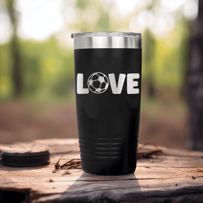 Black soccer tumbler Pure Passion For The Pitch