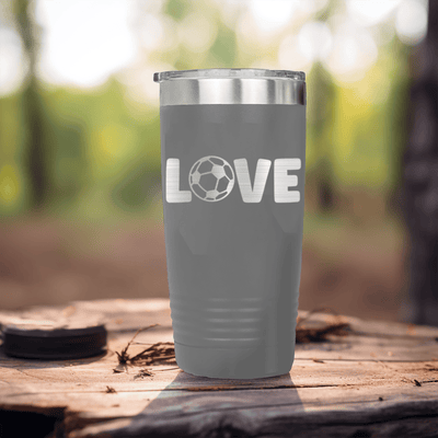 Grey soccer tumbler Pure Passion For The Pitch