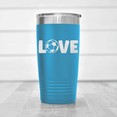 Light Blue soccer tumbler Pure Passion For The Pitch