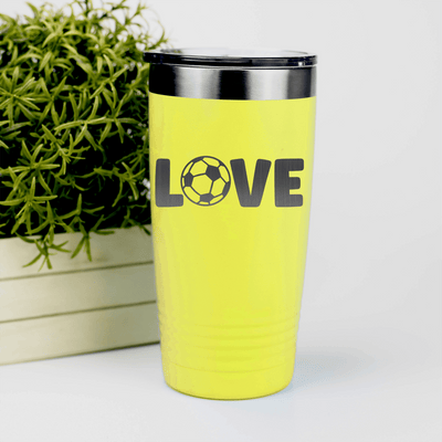 Yellow soccer tumbler Pure Passion For The Pitch