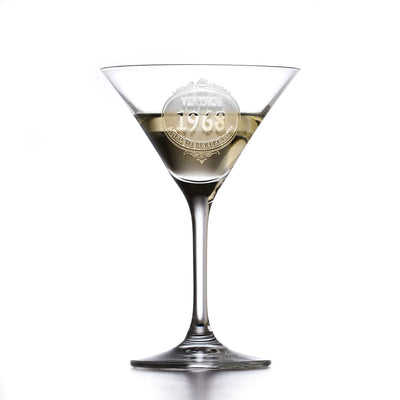Engraved Crystal Birthday Martini Glass
