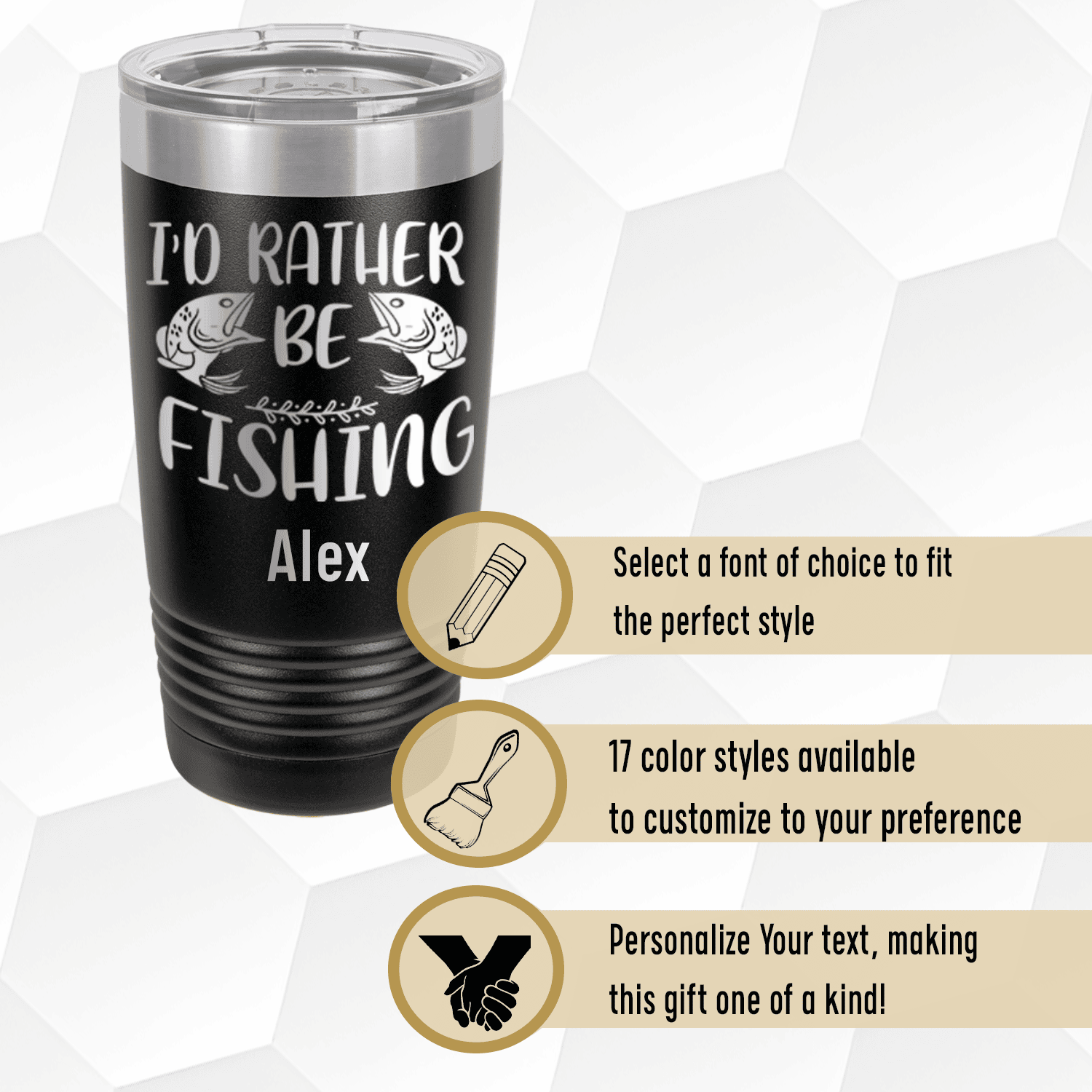 Unique Personalized Rather Be Fishin Tumbler Customized Fishing Tumblers Gifts for Men by Groovy Guy