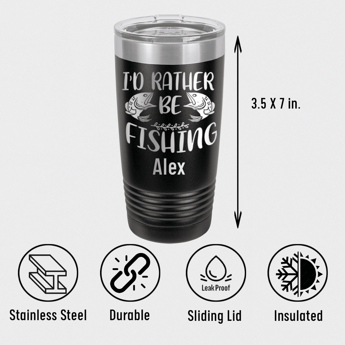 Unique Personalized Rather Be Fishin Tumbler Customized Fishing Tumblers Gifts for Men by Groovy Guy