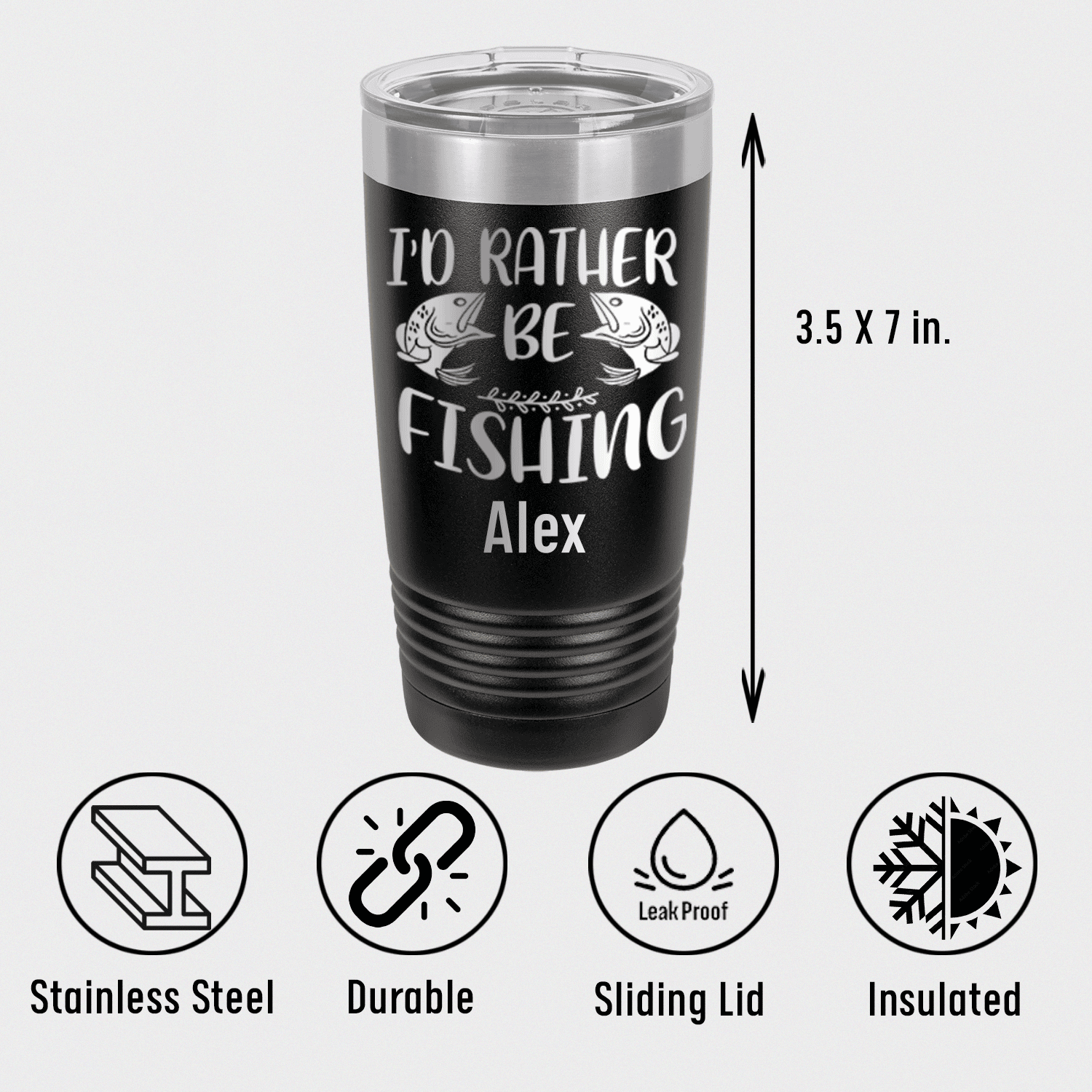 Unique Personalized Rather Be Fishin Tumbler Customized Fishing Tumblers Gifts for Men by Groovy Guy