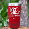 Red Fishing Tumbler With Reel Cool Dad Design