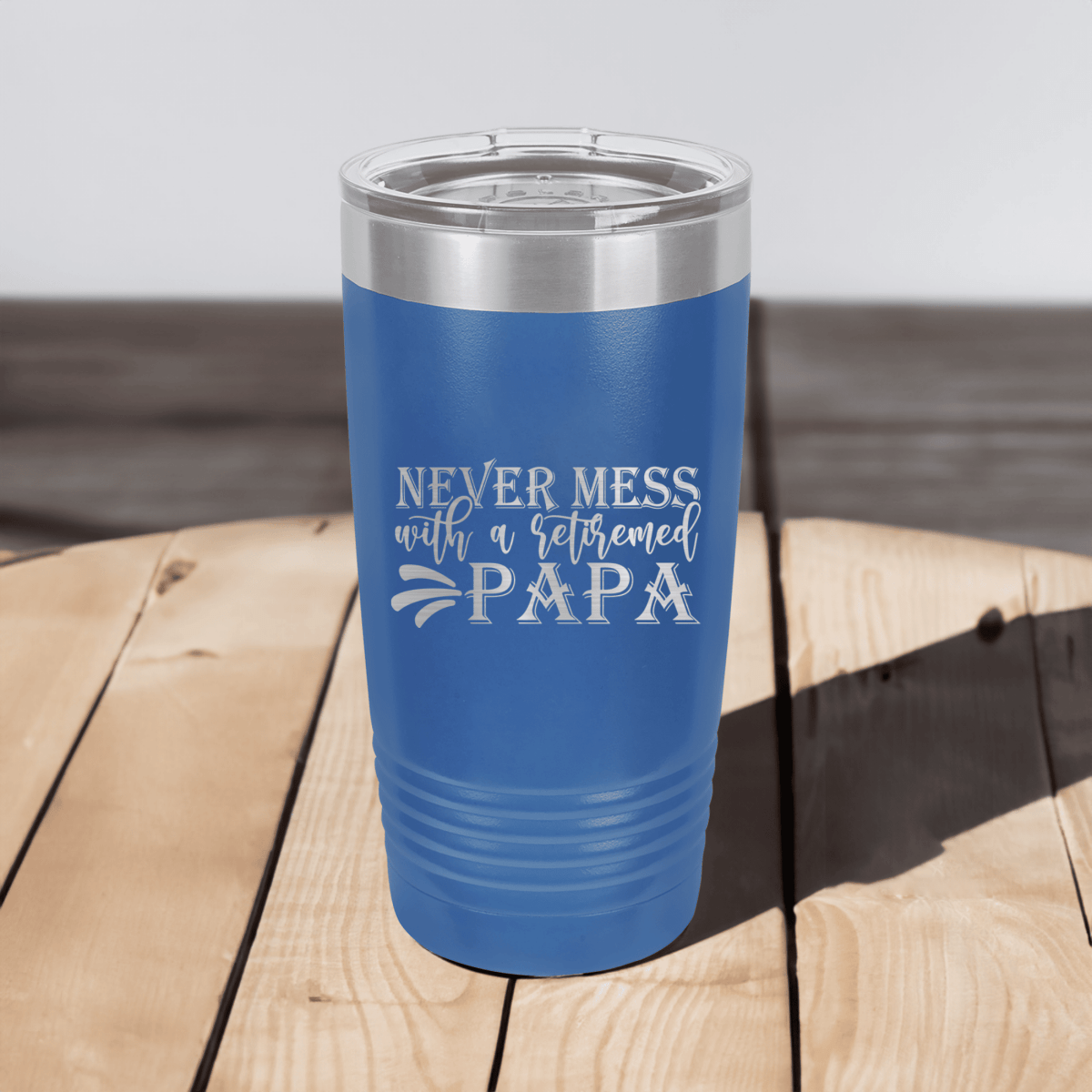 Unique Personalized RetiredPapaOnDuty Tumbler Customized Retirement Tumblers Gifts for Men by Groovy Guy