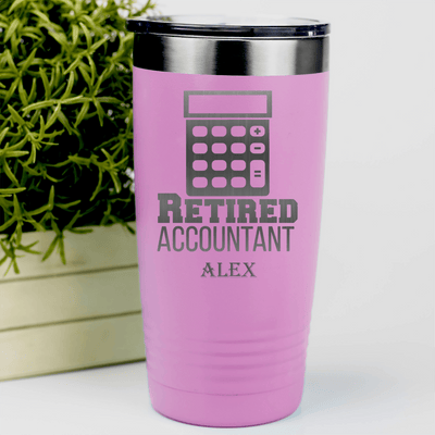 Pink Retirement Tumbler With Retired Accountant Design