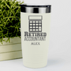 White Retirement Tumbler With Retired Accountant Design