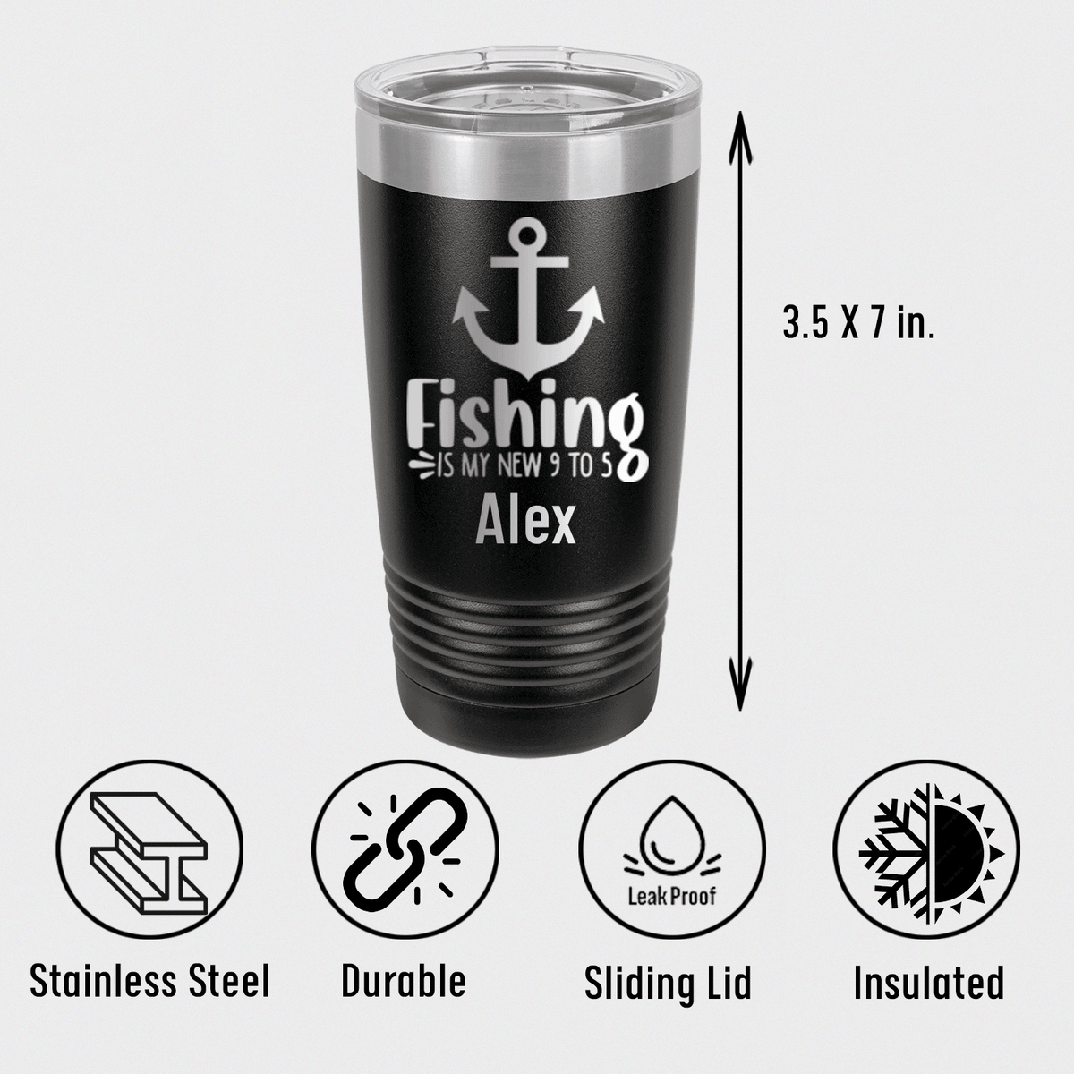 Unique Personalized Retired And Gone Fishing Tumbler Customized Retirement Tumblers Gifts for Men by Groovy Guy