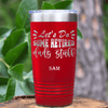 Red Retirement Tumbler With Retired Dads Unite Design