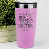 Pink Retirement Tumbler With Retired Doctor Design