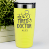 Yellow Retirement Tumbler With Retired Doctor Design