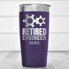 Purple Retirement Tumbler With Retired Engineer Design