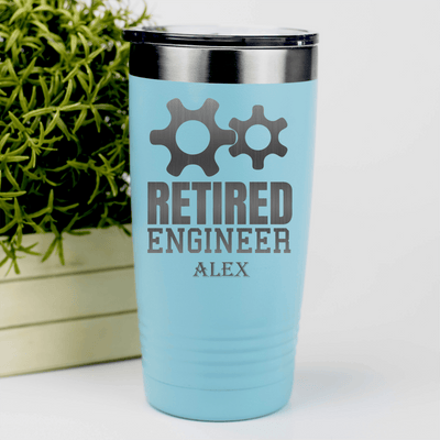 Teal Retirement Tumbler With Retired Engineer Design