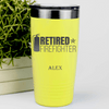 Yellow Retirement Tumbler With Retired Firefighter Design