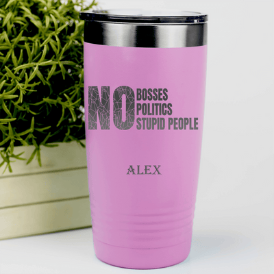 Pink Retirement Tumbler With Retired From Stupidity Design