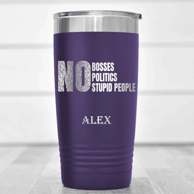 Purple Retirement Tumbler With Retired From Stupidity Design