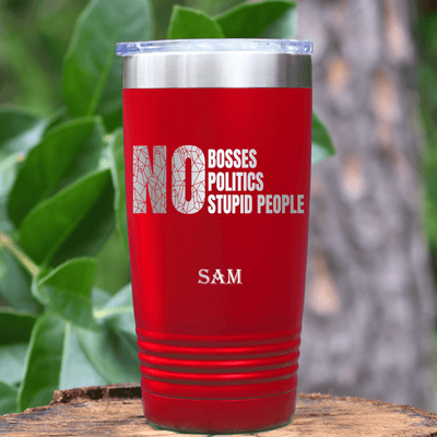 Red Retirement Tumbler With Retired From Stupidity Design