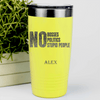 Yellow Retirement Tumbler With Retired From Stupidity Design
