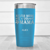 Light Blue Retirement Tumbler With Retired Mama On Duty Design