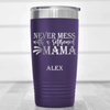 Purple Retirement Tumbler With Retired Mama On Duty Design