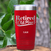 Red Retirement Tumbler With Retired Old Man Design