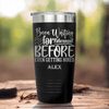 Black Retirement Tumbler With Retired Since Hired Design