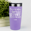 Light Purple Retirement Tumbler With Retired Since Hired Design