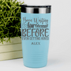 Teal Retirement Tumbler With Retired Since Hired Design