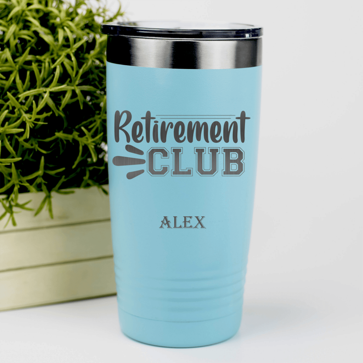 Teal Retirement Tumbler With Retirement Club Design